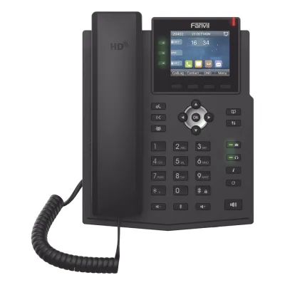 Teléfono IP / 6 Líneas SIP / Pantalla LCD a Color 2.8" / Audio HD G.722 y Opus / Conferencia 3 Vías / Puertos Gigabit / PoE 802.3af / OpenVPN / IPv6
