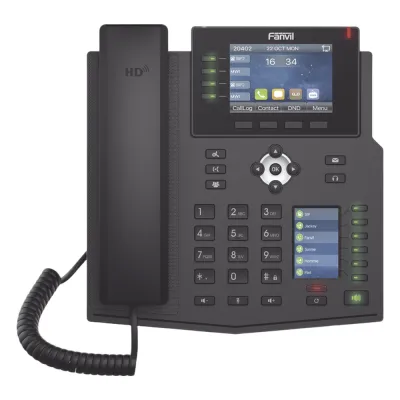 Teléfono IP Empresarial con Estándares Europeos, 16 líneas SIP con pantalla LCD a color 3.5", 30 teclas DSS/BLF, puertos Gigabit, IPv6, Opus y conferencia de 3 vías, PoE/DC