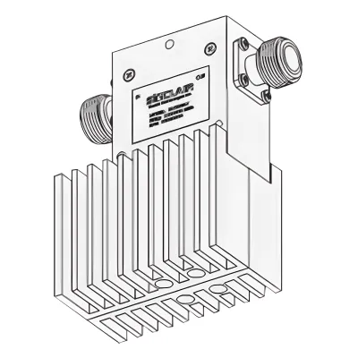 Aislador de Etapa Sencilla, 380-415 MHz, Banda Ancha de 35 MHz, Carga de 60 Watt, 125 Watt, N Hembras.