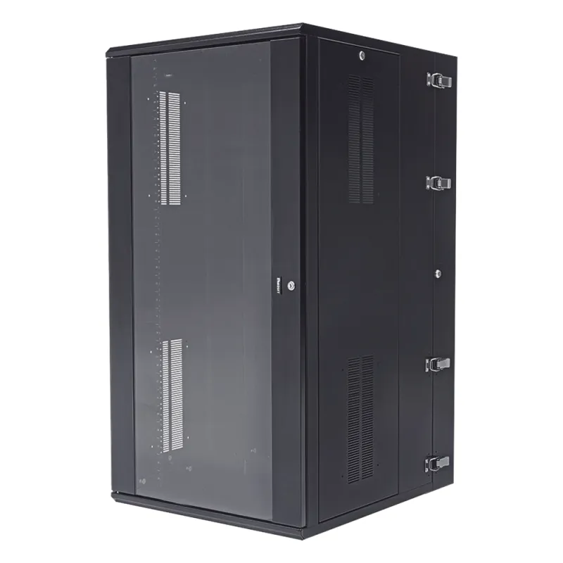 Gabinete PanZone de Montaje en Pared, de 19in, Puerta con Ventana de Seguridad, 26 UR, 762mm de Profundidad, Color Negro