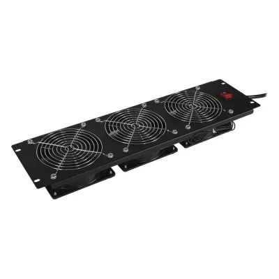 Kit de 3 Ventiladores para Montaje en Rack de 19 in, Alimentación 220 Vca con Plug IEC C14, 3 UR, Color Negro