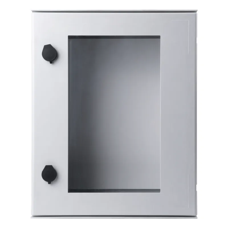 Gabinete de Poliéster IP65 Puerta Transparente, Uso en Intemperie (400 x 500 x 200 mm) con Placa Trasera Interior de Plástico (Incluye Chapa y Llave).