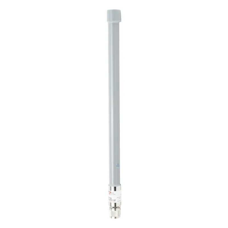Antena Omnidireccional, mayor distancia de transmisión y recepción de señal en 360º, Doble banda de 2.4 / 5 GHz, Ganancia de 9 dBi, Conector N-macho, Adecuada para entornos exigentes