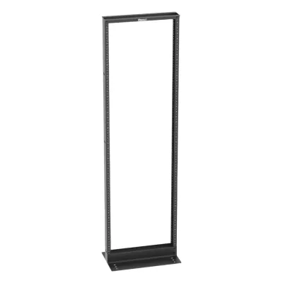 Rack de Dos Postes Estándar de 19 in, Rieles Numerados y Roscados #12-24, Fabricado en Acero, 45 Unidades de Rack, Color Negro