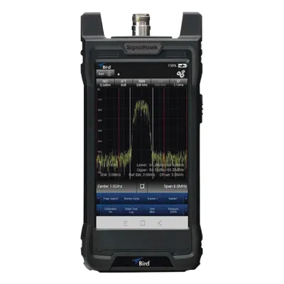 Analizador de Espectro Portátil SIGNAL HAWK, 9 KHz a 6 GHz, Incluye Estuches de uso Rudo y Ligero, Batería Li-Ion, Adaptador 12V, Lápiz Táctil, Adaptador USB-C a USB-A, Manual de Instrucción.