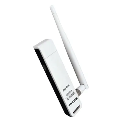Adaptador USB inalámbrico de alta ganancia N 150 Mbps 2.4 GHz con 1 antena desmontable de 4dBi