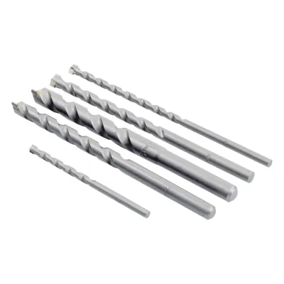 Juego de 5 Pzas. de Broca para Concreto, Zanco Recto (3/16", 1/4", 5/16", 3/8" y 1/2").