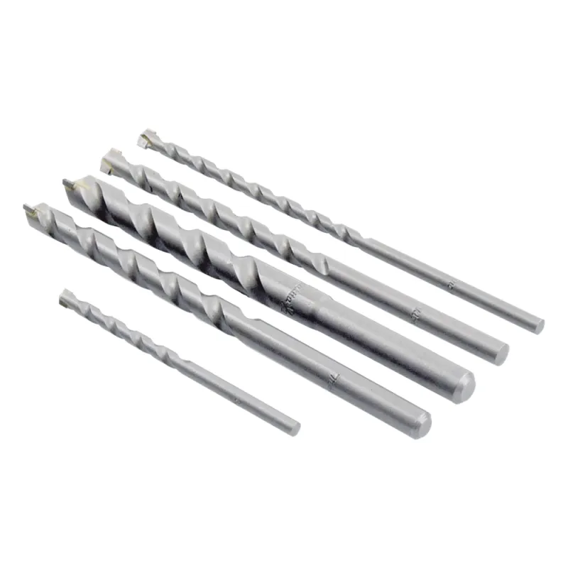 Juego de 5 Pzas. de Broca para Concreto, Zanco Recto (3/16", 1/4", 5/16", 3/8" y 1/2").