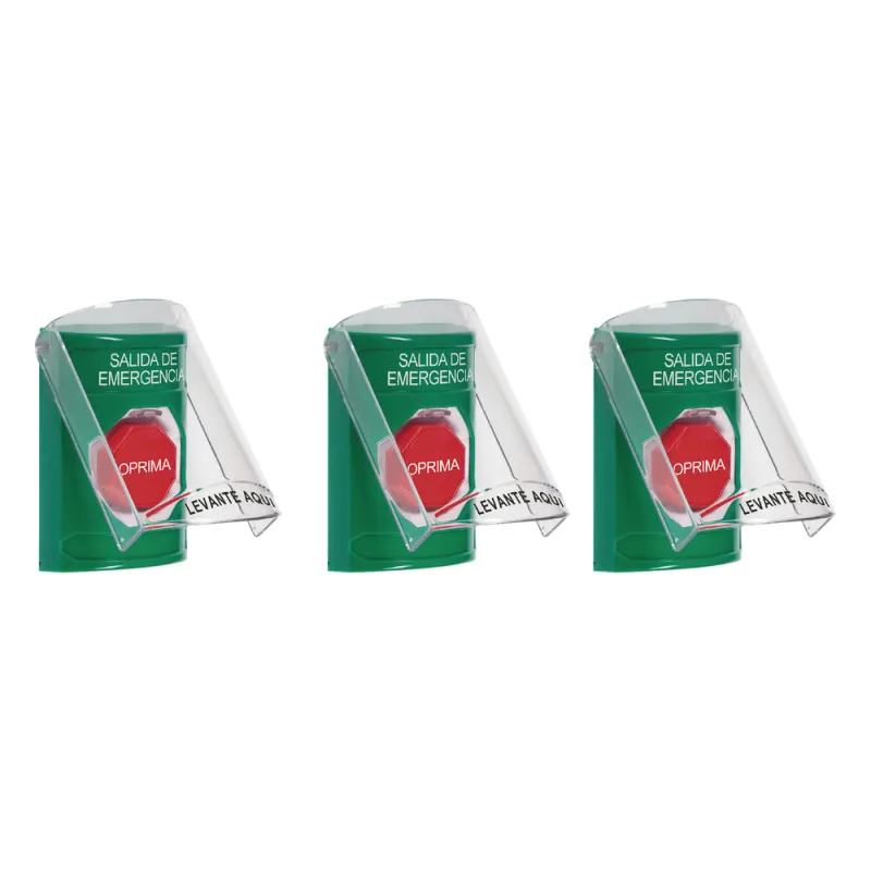 Paquete de 3 Botones con 3 Diferentes Métodos de Activación y 3 Mensajes Diferentes, Color Verde