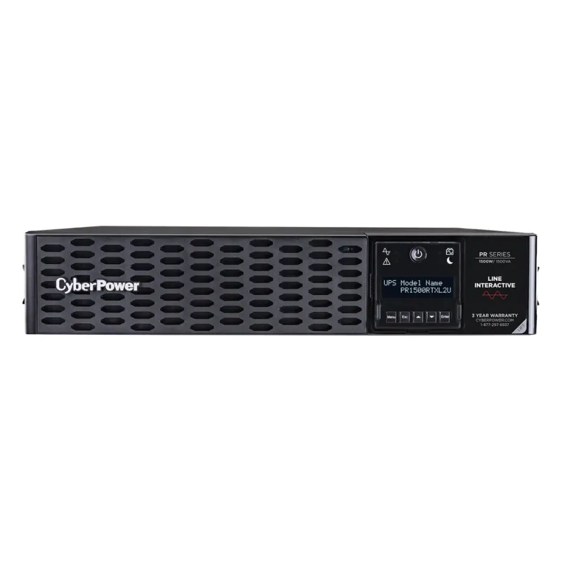 UPS de 1500 VA/1500 W, Topología Línea Interactiva, Entrada 120 Vca NEMA 5-15P, Onda Senoidal Pura, Torre o Rack 2 UR, Con 8 Tomas NEMA 5-15R