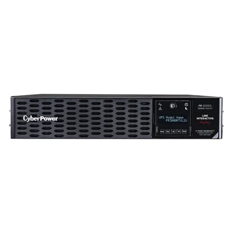 UPS de 3000 VA/3000 W, Topología Línea Interactiva, Entrada 120 Vca NEMA L5-30P, Onda Senoidal Pura, Torre o Rack de 2 UR, Con 8 Tomas 5-20R y 1 L5-30R