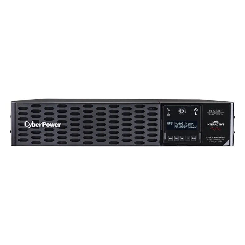 UPS de 1000 VA/1000 W, Topología Línea Interactiva, Entrada 120 Vca NEMA 5-15P, Onda Senoidal Pura, Torre o Rack 2 UR, Con 8 Tomas NEMA 5-15R