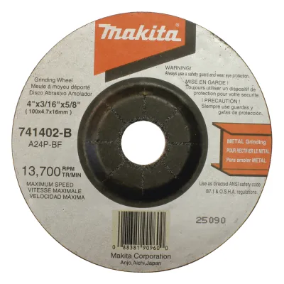 Disco abrasivo de desbaste para metal de 4 1/2 eje 7/8" espesor 6mm