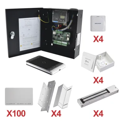 Kit de Control de Acceso con TARJETA para 4 Puertas / TODO INCLUIDO / Software IVMS4200 incluido