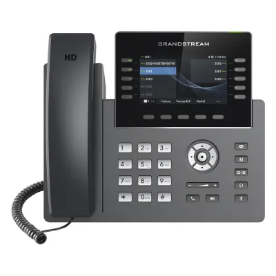 Teléfono IP Wi-Fi, Grado Operador, 10 líneas SIP con 5 cuentas, pantalla a color 4.3", puertos Gigabit, Bluetooth, PoE, codec Opus, IPV4/IPV6 con gestión en la nube GDMS