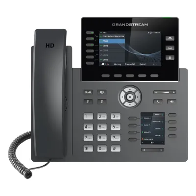 Teléfono IP Wi-Fi, Grado Operador, 6 líneas SIP con 6 cuentas, pantalla a color 4.3", puertos Gigabit, Bluetooth, PoE, codec Opus, IPV4/IPV6 con gestión en la nube GDMS