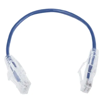 Cable de Parcheo Slim UTP Cat6 - 20 cm (7.87 Pulgadas) Azul Diámetro Reducido (28 AWG)