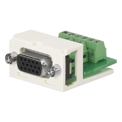 Conector Sub-D de 15 Pines Tipo Atornillable, Uso en 2 Puertos Mini-Com, Color Blanco Mate