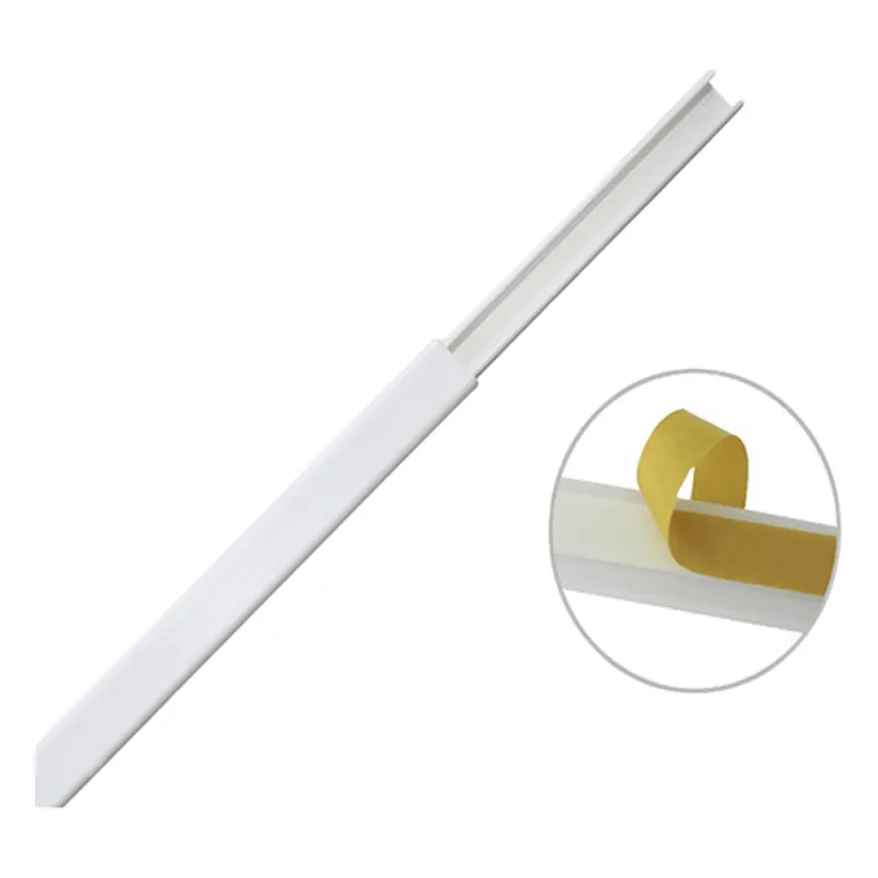 Canaleta color blanco de PVC auto extinguible, de una vía, 12 x 8 mm tramo de 6 pies con cinta adhesiva (5000-21252)