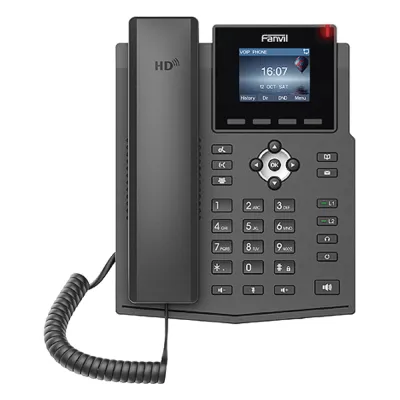 Teléfono IP / 4 Líneas SIP / Pantalla LCD Color 2.4" / Audio HD G.722 y Opus / Conferencia 3 Vías / PoE 802.3af / OpenVPN / Soporte EHS