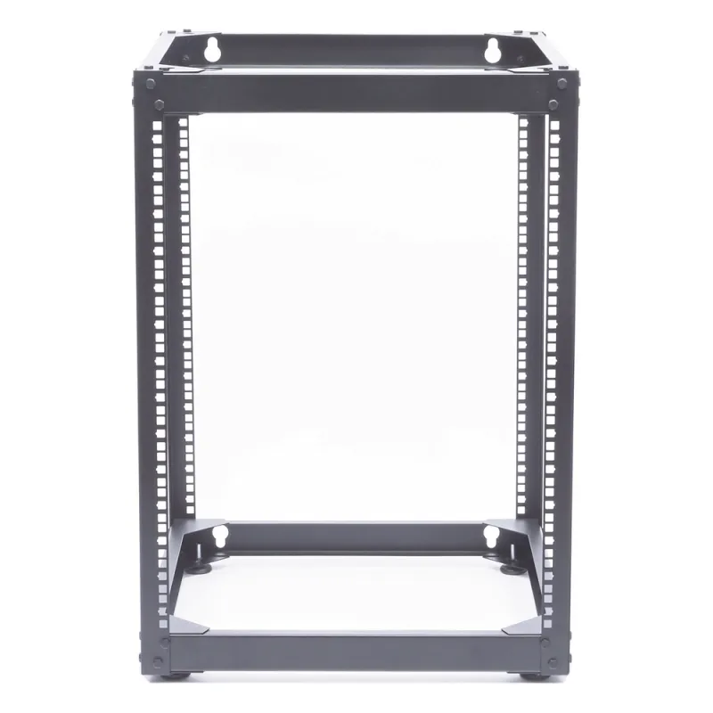 Rack Abierto de 4 Postes Instalación Pared o Piso de 14 Unidades, Ideal para Equipo de Audio!
