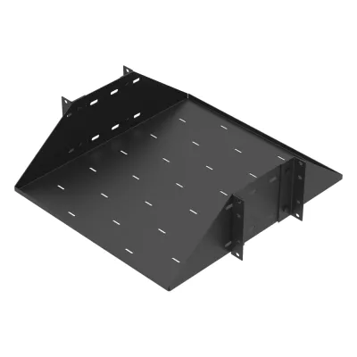 Charola para Soportar Equipos en Rack de 19", Profundidad Ajustable hasta 484 mm. 150 Kg de Carga, Compatible con Racks de Doble Perforación, 3U