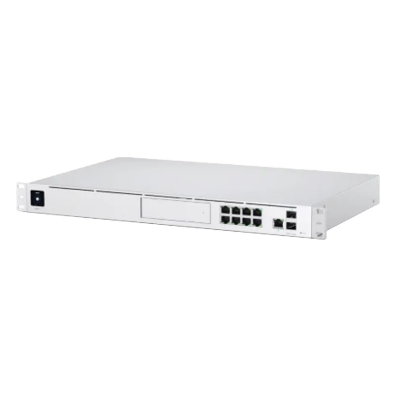 UniFi OS Console: Dream Machine Pro, con 1 puerto WAN Gigabit RJ45, 1 puerto WAN 10G SFP+ / 8 puertos LAN Gigabit RJ-45, y una bahía de HDD 3.5" (No incluye HDD), Integra todas las aplicaciones UniFi