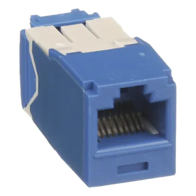 Conector Jack RJ45 Estilo TG, Mini-Com, Categoría 6A, de 8 Posiciones y 8 Cables, Color Azul