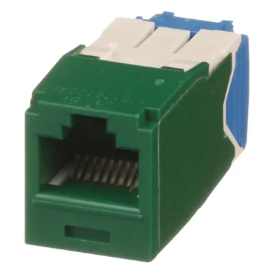 Conector Jack RJ45 Estilo TG, Mini-Com, Categoría 6A, de 8 Posiciones y 8 Cables, Color Verde