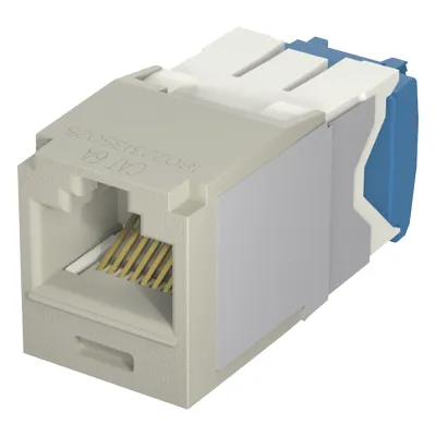 Conector Jack RJ45 Estilo TG, Mini-Com, Categoría 6A, de 8 Posiciones y 8 Cables, Color Gris
