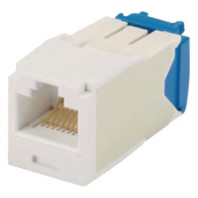 Conector Jack RJ45 Estilo TG, Mini-Com, Categoría 6A, de 8 Posiciones y 8 Cables, Color Blanco
