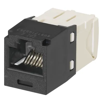 Conector Jack RJ45 Estilo TG, Mini-Com, Categoría 6, de 8 Posiciones y 8 Cables, Color Negro