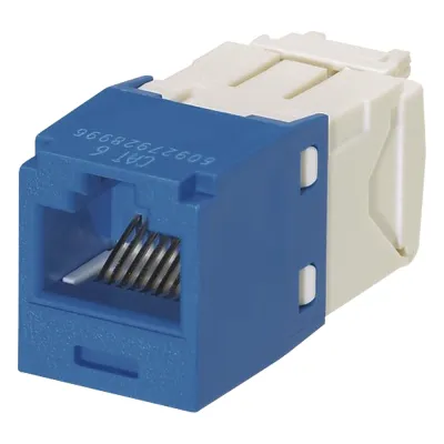 Conector Jack RJ45 Estilo TG, Mini-Com, Categoría 6, de 8 Posiciones y 8 Cables, Color Azul