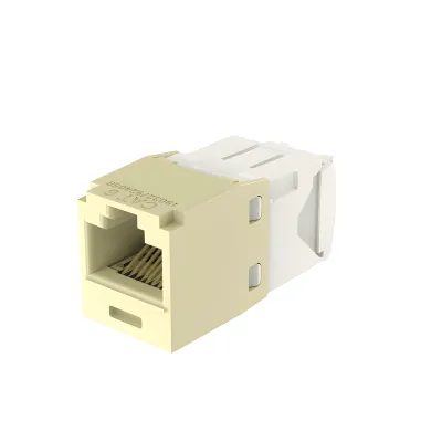 Conector Jack RJ45 Estilo TG, Mini-Com, Categoría 6, de 8 Posiciones y 8 Cables, Color Marfil