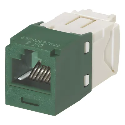 Conector Jack RJ45 Estilo TG, Mini-Com, Categoría 6, de 8 Posiciones y 8 Cables, Color Verde