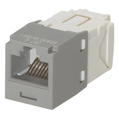 Conector Jack RJ45 Estilo TG, Mini-Com, Categoría 6, de 8 Posiciones y 8 Cables, Color Gris