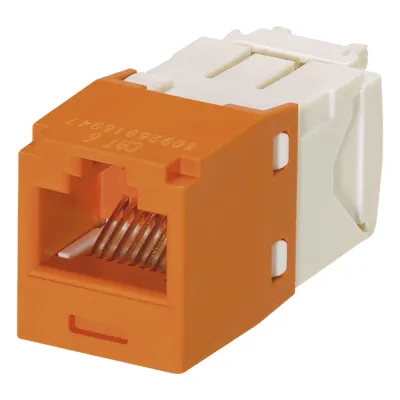 Conector Jack RJ45 Estilo TG, Mini-Com, Categoría 6, de 8 Posiciones y 8 Cables, Color Naranja
