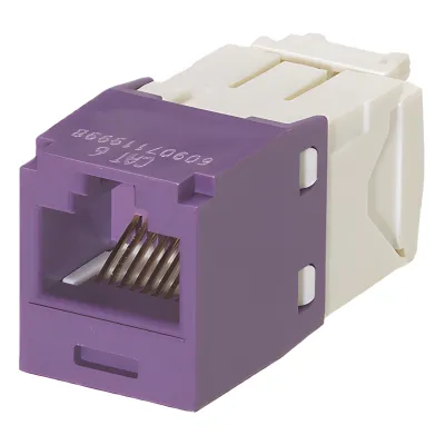 Conector Jack RJ45 Estilo TG, Mini-Com, Categoría 6, de 8 Posiciones y 8 Cables, Color Violeta