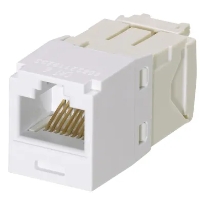 Conector Jack RJ45 Estilo TG, Mini-Com, Categoría 6, de 8 Posiciones y 8 Cables, Color Blanco