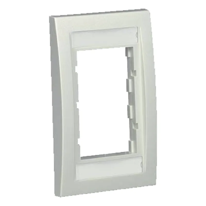 Marco de Placa Frontal Ejecutiva, Para Dos Insertos de 1/2 o Tres Insertos de 1/3, Color Blanco Mate