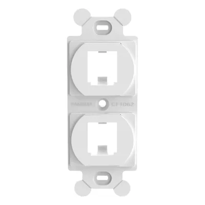 Marco de Módulo Dúplex, Para Placas Frontales Estándar NEMA 106, Acepta 2 Módulos Mini-Com, Color Blanco
