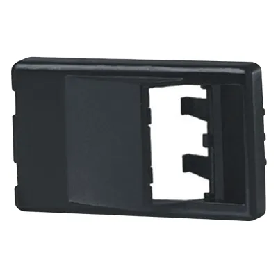 Placa de Mobiliario Modular Estándar, Salidas Para 2 Puertos Mini-Com Angulados, Color Negro