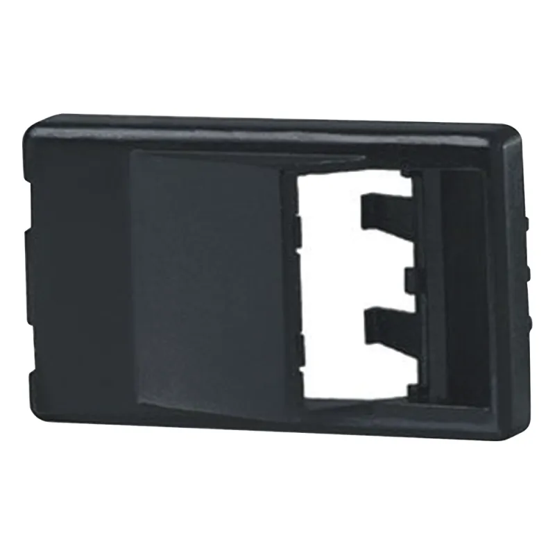 Placa de Mobiliario Modular Estándar, Salidas Para 2 Puertos Mini-Com Angulados, Color Negro