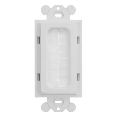Placa de Pared Pasacables Tipo Cepillo, Estándar GFCI, Material ABS, Color Blanco