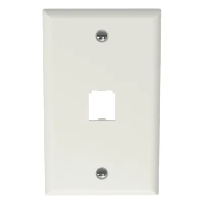 Placa de Pared Vertical Clásica, Salida Para 1 Puerto Mini-Com, Color Blanco Mate