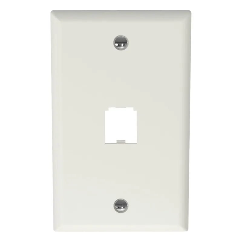 Placa de Pared Vertical Clásica, Salida Para 1 Puerto Mini-Com, Color Blanco Mate