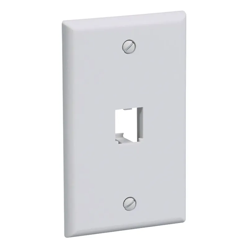 Placa de Pared Vertical Clásica, Salida Para 1 Puerto Mini-Com, Color Blanco