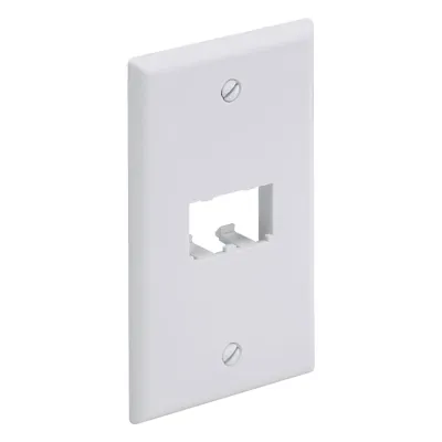 Placa de Pared Vertical Clásica, Salida Para 2 Puertos Mini-Com, Color Blanco