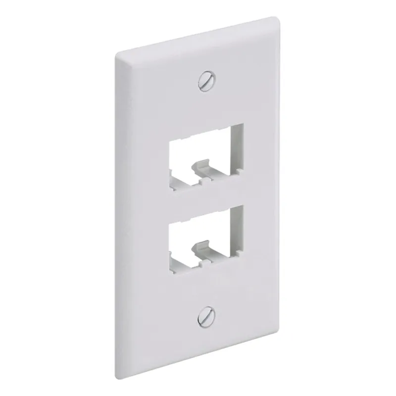 Placa de Pared Vertical Clásica, Salida Para 4 Puertos Mini-Com, Color Blanco Mate