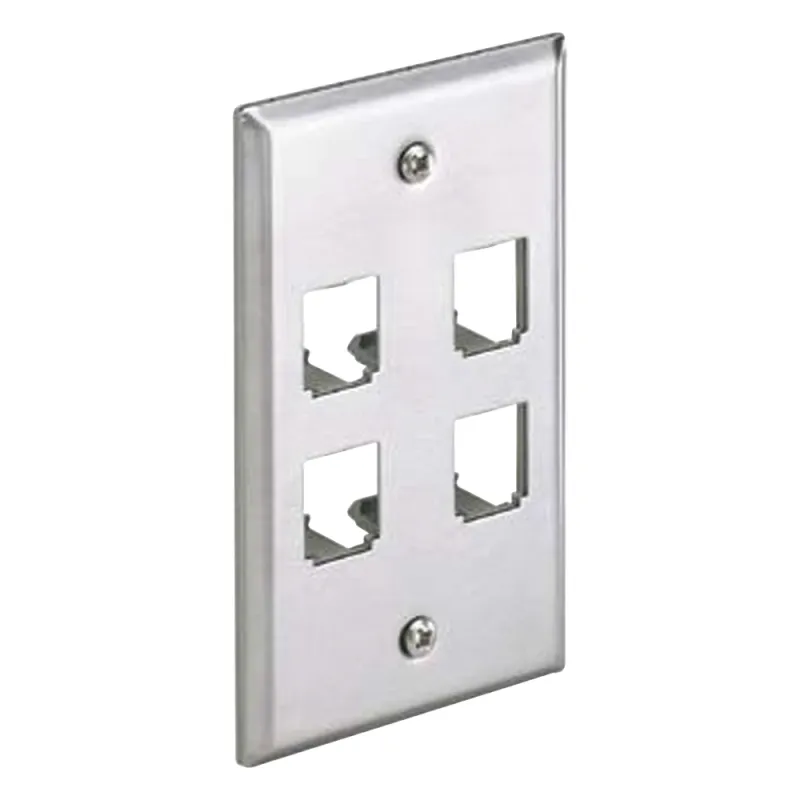 Placa de Pared Vertical, de Acero Inoxidable, Salida Para 4 Puertos Mini-Com